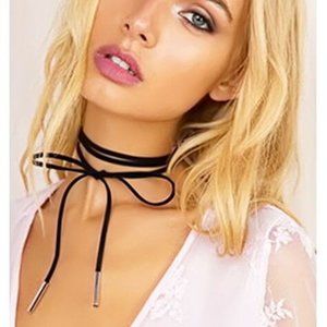 Retro Women Black Velvet Charm Choker Necklaces Lo